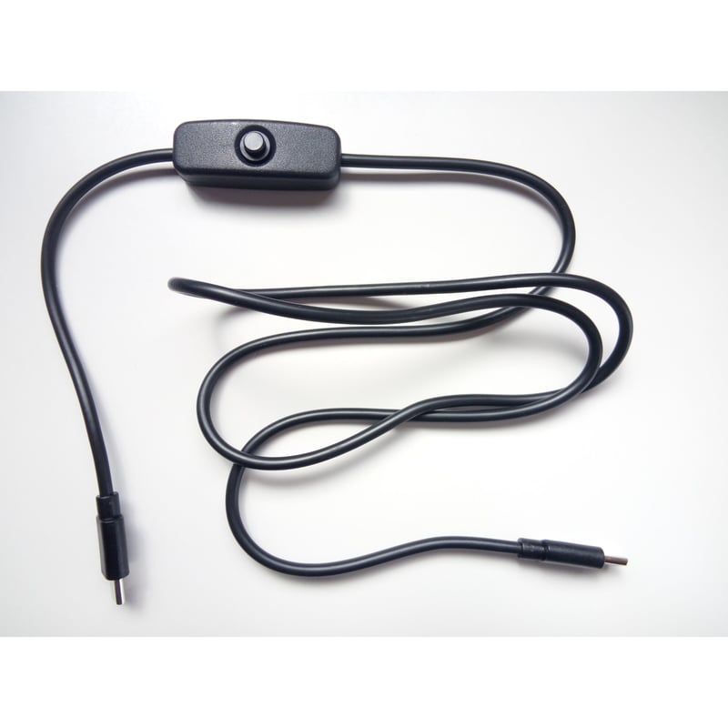 ON/OFF スイッチ付き Type-C 電源ケーブル (Type-Cプラグ/Type-Cプ