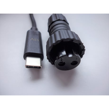 [PDC-12HDX] HONDEX/ホンデックス製ポータブル魚探専用  USB PDトリガーケーブル 防水コネクタ仕様 （線長:約1m/36W<12V-3A>)