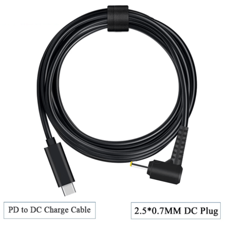 [PDC-2507] USB Type-C PD トリガーケーブル DC 20V 電源プラグ 充電ケーブル ノートパソコン用 (2.5mm/0.7mm)