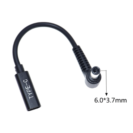 [PDN-6037] USB PD トリガーケーブル DC 18V-20V 電源プラグ 充電用ショートケーブル ノートパソコン用 (6.0mm×3.7mm)