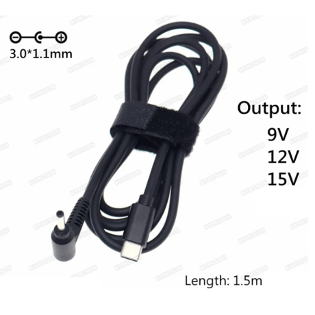 eMarker内蔵 USB PDトリガーケーブル （L型 DC プラグ / ケーブル長 1.5m）