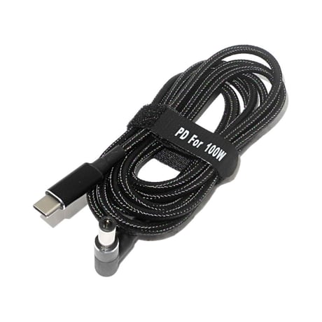 100W/5A対応 eMarker内蔵 USB PD トリガーケーブル DC18V-20V 電源プラグ 充電用ケーブル 1.8m ASUS 用 (6.0mm/3.7mm)