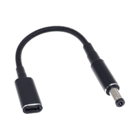 [PDE-5521] 100W 対応 eMarker内蔵 USB PD トリガーケーブル DC18V-20V 電源プラグ 充電用ショートケーブル ノートパソコン用 (5.5mm×2.1mm)