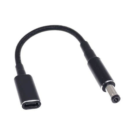 [PDE-5521] 100W 対応 eMarker内蔵 USB PD トリガーケーブル DC18V-20V 電源プラグ 充電用ショートケーブル ノートパソコン用 (5.5mm×2.1mm)
