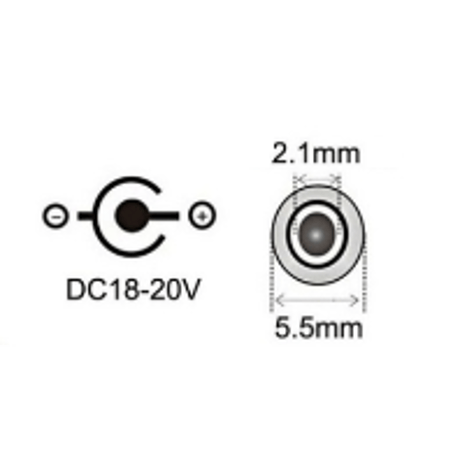[PDE-5521] 100W 対応 eMarker内蔵 USB PD トリガーケーブル DC18V-20V 電源プラグ 充電用ショートケーブル ノートパソコン用 (5.5mm×2.1mm)