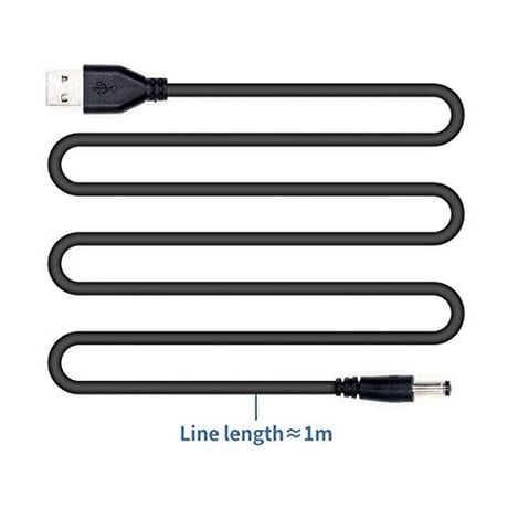 [QC-12V-4017] USB電源ケーブル Type-A QCトリガーケーブル ＜QC2.0/3.0対応＞ DC プラグ (外径4.0mm/内径1.7mm, 12V)