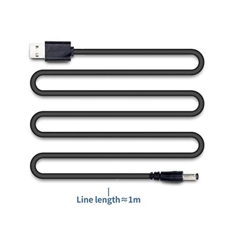 [UQC-12V] USB電源ケーブル 急速充電専用 Type-A QCトリガーケーブル （QC2.0/3.0対応） DC プラグ 外径5.5mm/内径2.1mm（2.5mm) (12V)