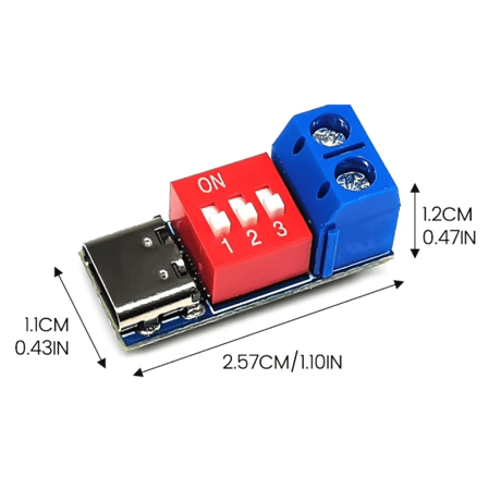 [PDEM-100WST] 100W対応 eMarker内蔵 USB PD トリガーデバイス 全PDO電圧設定スイッチ・ターミナルブロック付き