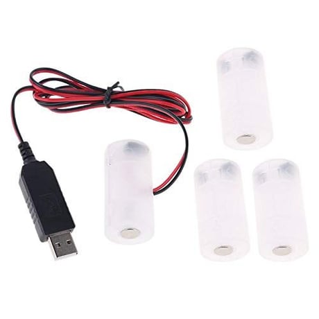 [BE-2x4] ダミー電池 ＵＳＢ接続タイプ ケーブル長１ｍ (単2×4（6.0V）)