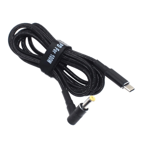 100W/5A対応 eMarker内蔵 USB PD トリガーケーブル DC 18V-20V 電源プラグ 充電用ケーブル 1.8m Acer Gateway 用 (5.5mm/1.7mm)