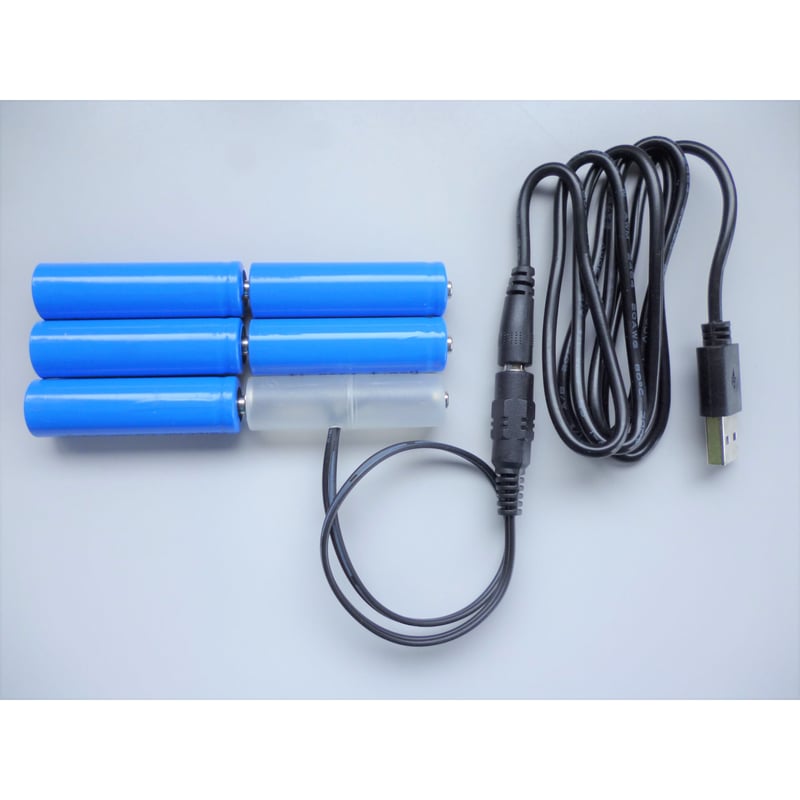 BEQC-3x6] ダミー電池 単3電池形＋USB QCトリガーケーブル セット ＜単