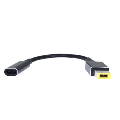 [PDE-1145] 100W 対応 eMarker内蔵 USB PD トリガーケーブル DC18V-20V 電源プラグ 充電用ショートケーブル ノートパソコン用 (□11.0mm×4.5mm)