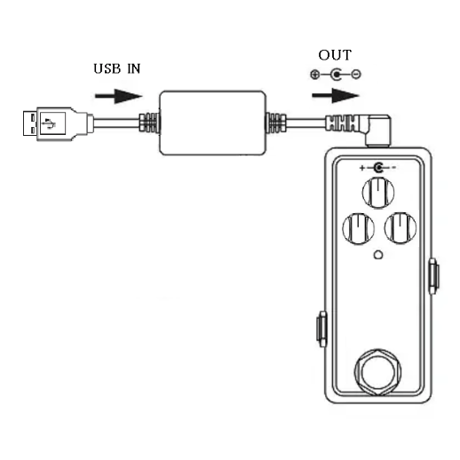 エフェクター用 DC Booster USB (Type C) 5V電圧を昇圧する電圧コンバーター