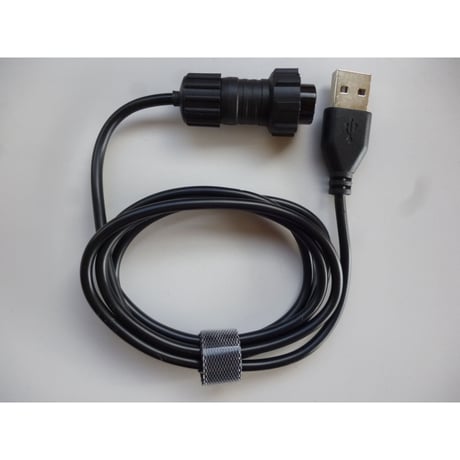 [QC-12HDX] HONDEX/ホンデックス製ポータブル魚探専用  USB QCトリガーケーブル 防水コネクタ仕様 （線長:約1m/18W<12V-1.5A>)