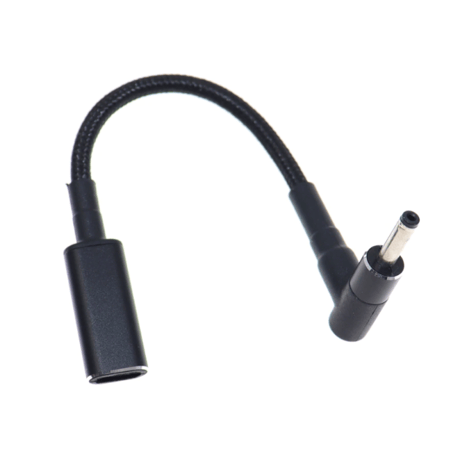 [PDE-35135]  100W 対応 eMarker内蔵 USB PD トリガーケーブル DC18V-20V 電源プラグ 充電用ショートケーブル ノートパソコン用(3.5mm×1.35mm)