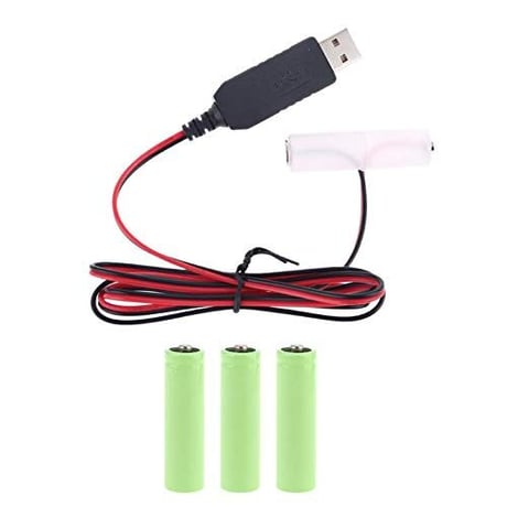 [BE-3x4] ダミー電池 ＵＳＢ接続タイプ ケーブル長１ｍ (単3×4（6.0V）)