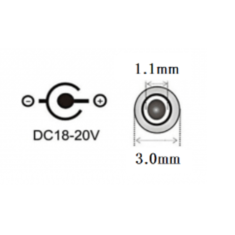 [PDN-3011] USB PD トリガーケーブル DC 18V-20V 電源プラグ 充電用ショートケーブル ノートパソコン用 (3.0mm×1.1mm)