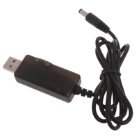 USB 5V から DC 9V/12V の出力が切り替え可能な充電ケーブル、ギターエフェクトペダル充電USBケーブル、センターマイナス（-）、最大電流1A