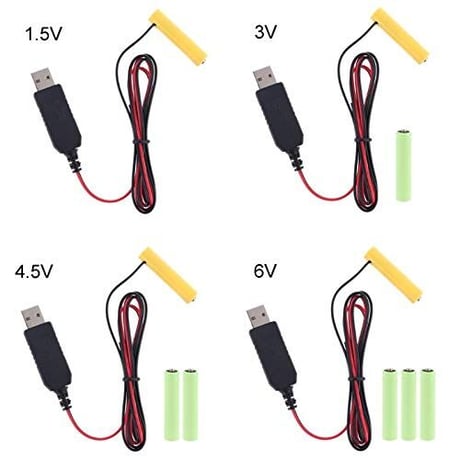 [BE-4x3] ダミー電池 ＵＳＢ接続タイプ ケーブル長１ｍ (単4×3（4.5V）)