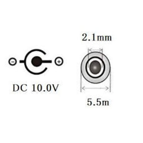 [QC10.0-5521] USB電源ケーブル Type-A ＜QC3.0 DCケーブル＞ 急速充電器用 DC プラグ 線長 約1.0m (DC10.0V サイズ：5.5mm×2.1mm)