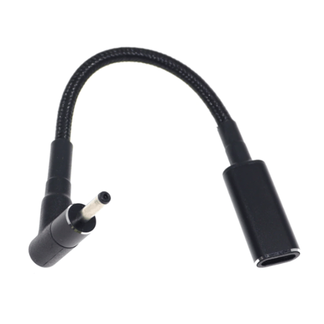 [PDE-3011] 100W 対応 eMarker内蔵 USB PD トリガーケーブル DC18V-20V 電源プラグ 充電用ショートケーブル ノートパソコン用 (3.0mm×1.1mm)
