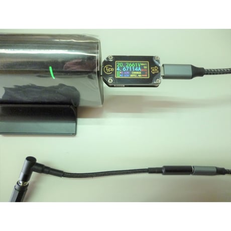 [PDE-5525] 100W 対応 eMarker内蔵 USB PD トリガーケーブル DC18V-20V 電源プラグ 充電用ショートケーブル ノートパソコン用 (5.5mm×2.5mm)