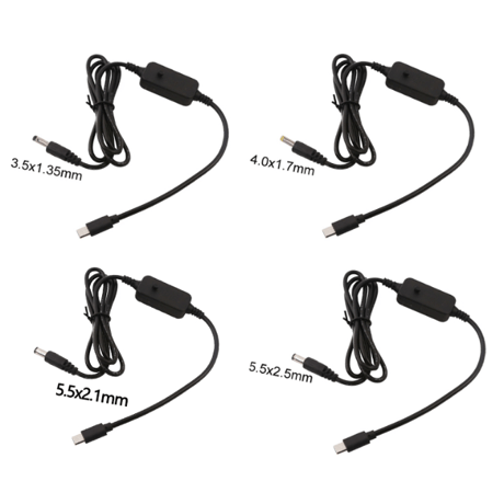 USB PD トリガーケーブル 出力電圧設定ボタン付き DCプラグ (35135/4017/5521/5525)