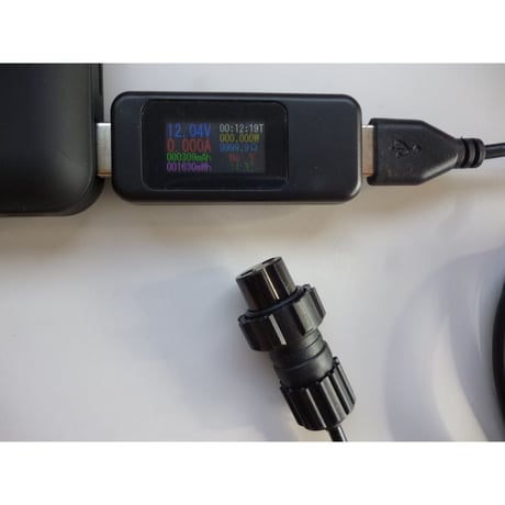 [QC-12HDX] HONDEX/ホンデックス製ポータブル魚探専用  USB QCトリガーケーブル 防水コネクタ仕様 （線長:約1m/18W<12V-1.5A>)