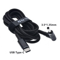 100W/5A対応 eMarker内蔵 USB PD トリガーケーブル DC 18V-20V 電源プラグ 充電用ケーブル 1.8m ASUS 用 (3.5mm/1.35mm)