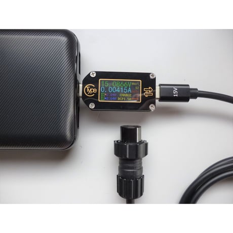 [PDC-15HDX] HONDEX/ホンデックス製ポータブル魚探専用  USB PDトリガーケーブル 防水コネクタ仕様 （線長:約1m/45W<15V-3A>)