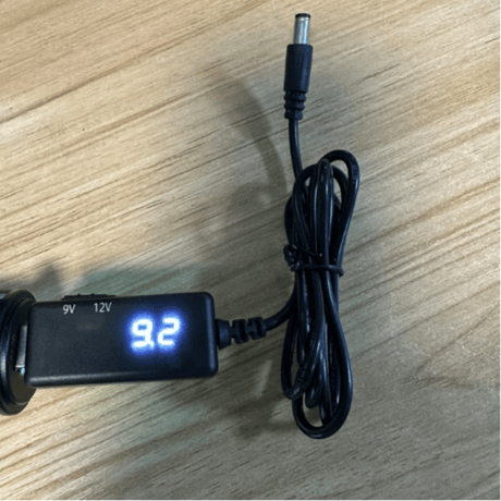 USB 5V から DC 9V/12V の出力が切り替え可能な充電ケーブル、ギターエフェクトペダル充電USBケーブル、センターマイナス（-）、最大電流1A