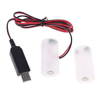 [BE-2x2] ダミー電池 ＵＳＢ接続タイプ ケーブル長１ｍ (単2×2（3.0V）)