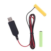 [BE-4x2] ダミー電池 ＵＳＢ接続タイプ ケーブル長１ｍ (単4×2（3.0V）)