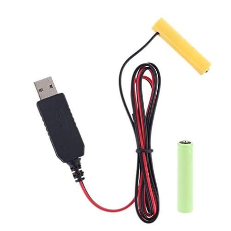[BE-4x2] ダミー電池 ＵＳＢ接続タイプ ケーブル長１ｍ (単4×2（3.0V）)