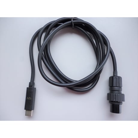 [PDC-12HDX] HONDEX/ホンデックス製ポータブル魚探専用  USB PDトリガーケーブル 防水コネクタ仕様 （線長:約1m/36W<12V-3A>)