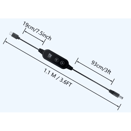USB PD トリガーケーブル 出力電圧設定ボタン付き DCプラグ (5521/5525共用)