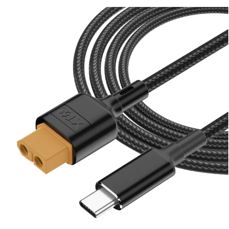USB-C XT60 eMarker内蔵 USB PD トリガーケーブル、 100W タイプ-C プラグ to XT60 ソケット 充電 アダプター ケーブル ドローン 太陽電池 玩具 電源用