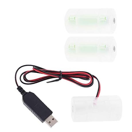 [BE-1x3] ダミー電池 ＵＳＢ接続タイプ ケーブル長１ｍ (単1×3（4.5V）)