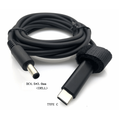 [PDC-4530DELL] USB Type-C PD トリガーケーブル DC 20V 電源プラグ 充電ケーブル 1.5m DELL 用 (4.5mm/3.0mm)