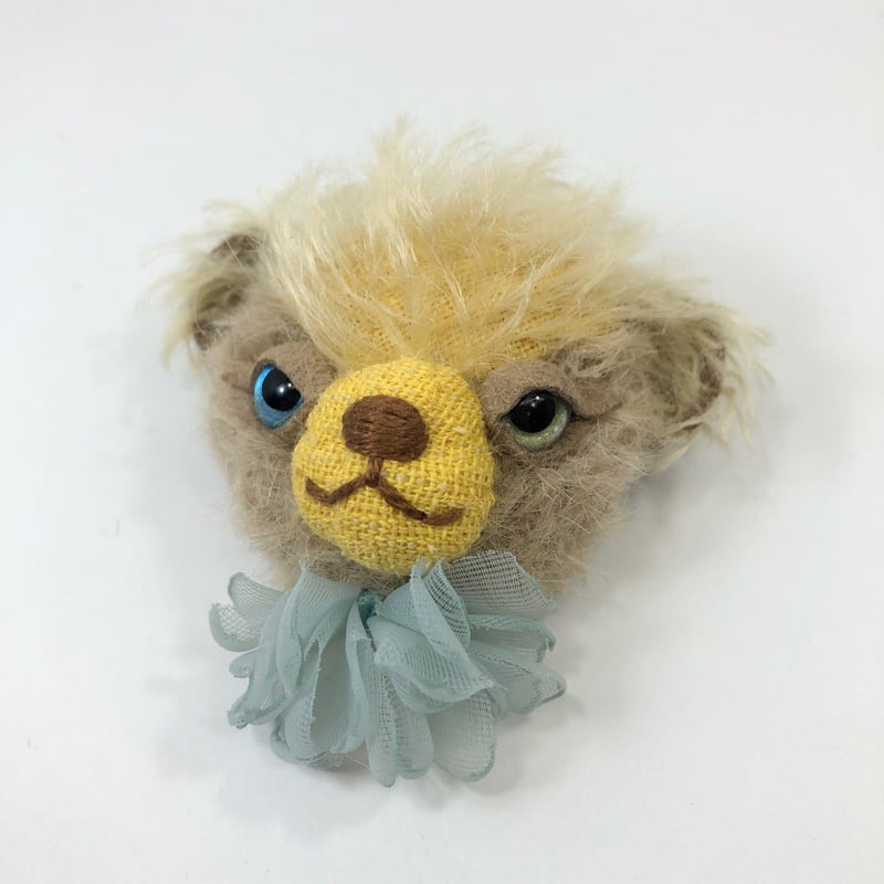 ベア顔ブローチ#パンキンオッドアイ(現品) | くまきちすとあ本店