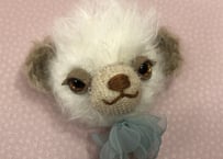 ベア顔ブローチ#パンキンゴールドアイ(現品)