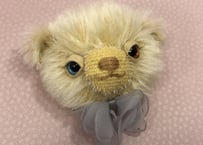 ベア顔ブローチ#イエローオッドアイ(現品)