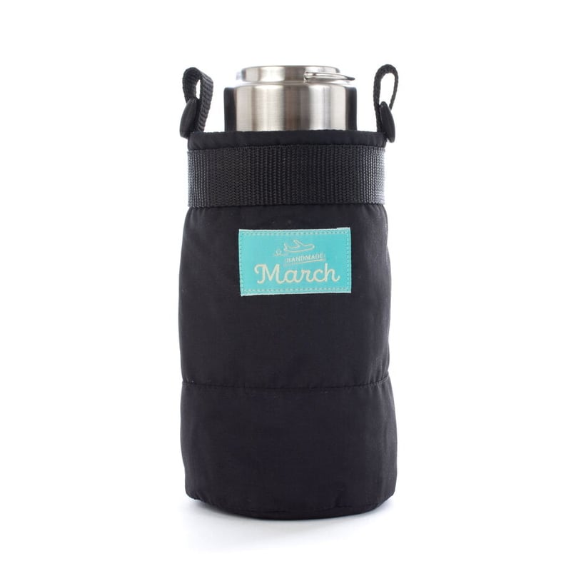 水筒カバー オープンタイプ(黒×黒色 ナイロンファスナーシリーズ