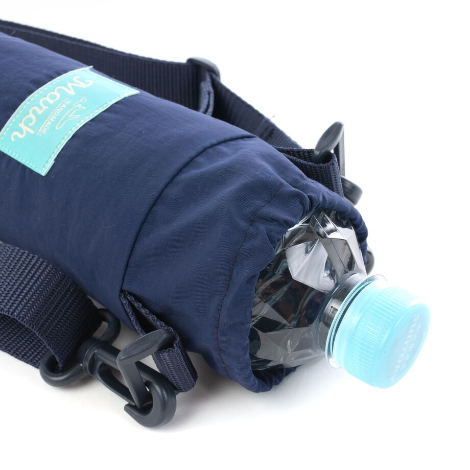 水筒カバー 巾着タイプ(紺×黒色 ナイロンファスナーシリーズ