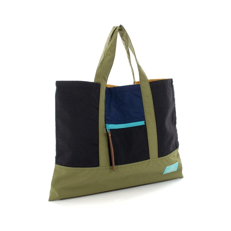 レッスンバッグ(黒色×カーキ色 ナイロンファスナーシリーズ