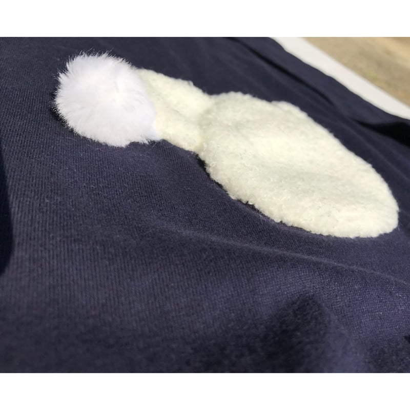 しろいぬさん専用 ☆アトリエセール『お尻クンクン白い犬』 紺の長袖Tシャツ