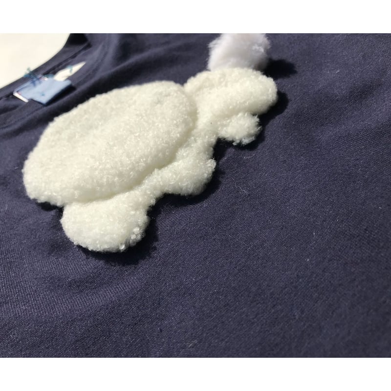 しろいぬさん専用 ☆アトリエセール『お尻クンクン白い犬』 紺の長袖Tシャツ