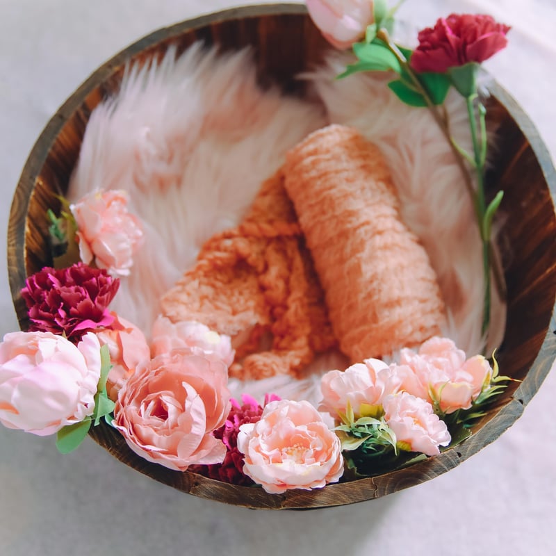 ピンクフラワーコーデ/ニューボーンフォトグッズレンタル/片道送料無料