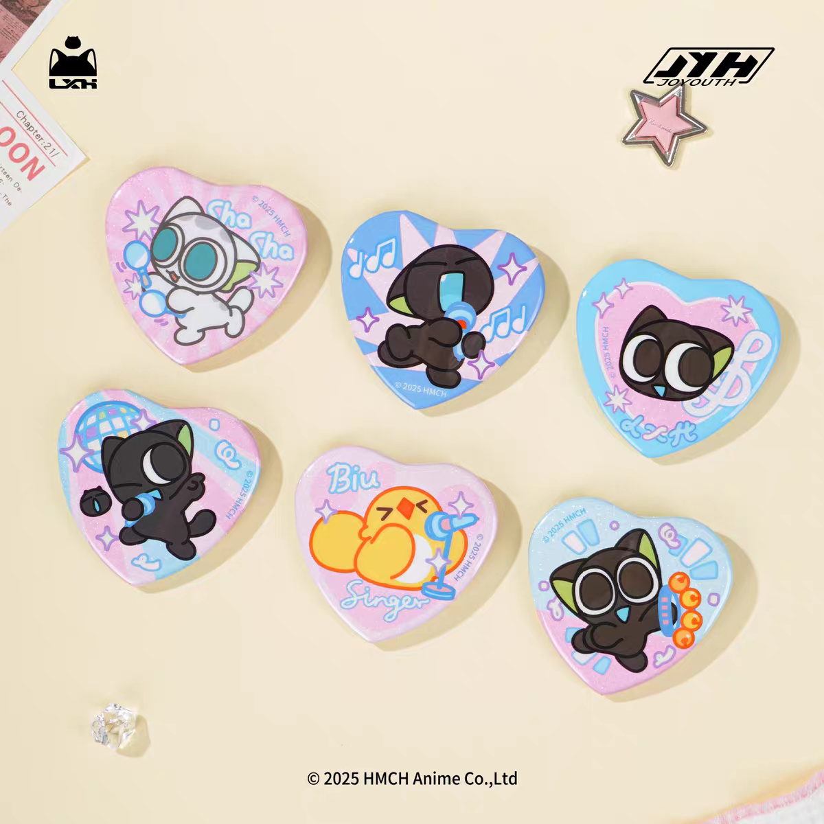 羅小黒戦記＊Joyouth 歌ってニャー ハート缶バッジ 1BOX（6個） | 福猫屋