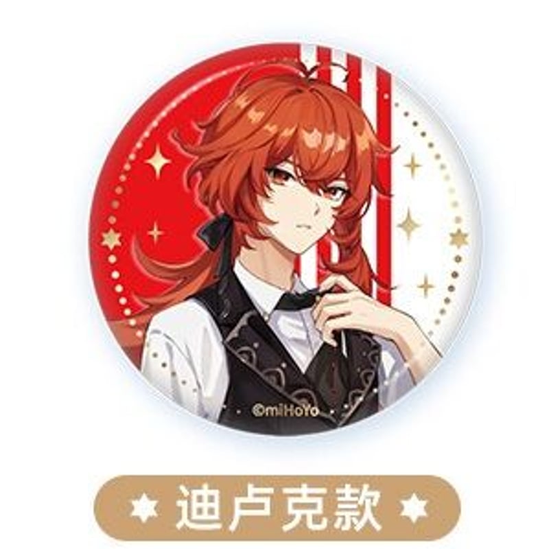 原神 「異国のグルメ」 ディルック 易く 缶バッジ ポストカード